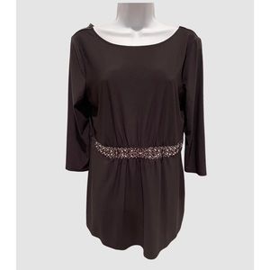 NWT BHWM Tunic M Blk w/decorative waist band